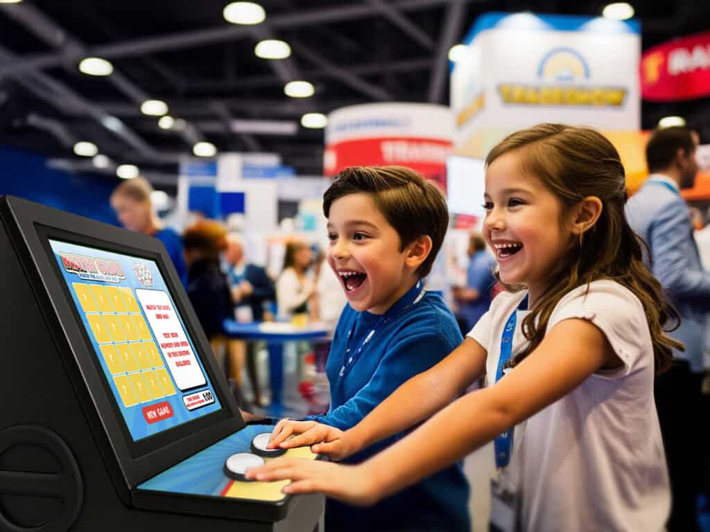 Kids Playing Trovista Interactive game unit