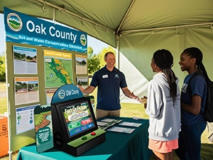 Soil and water outreach game demo at event